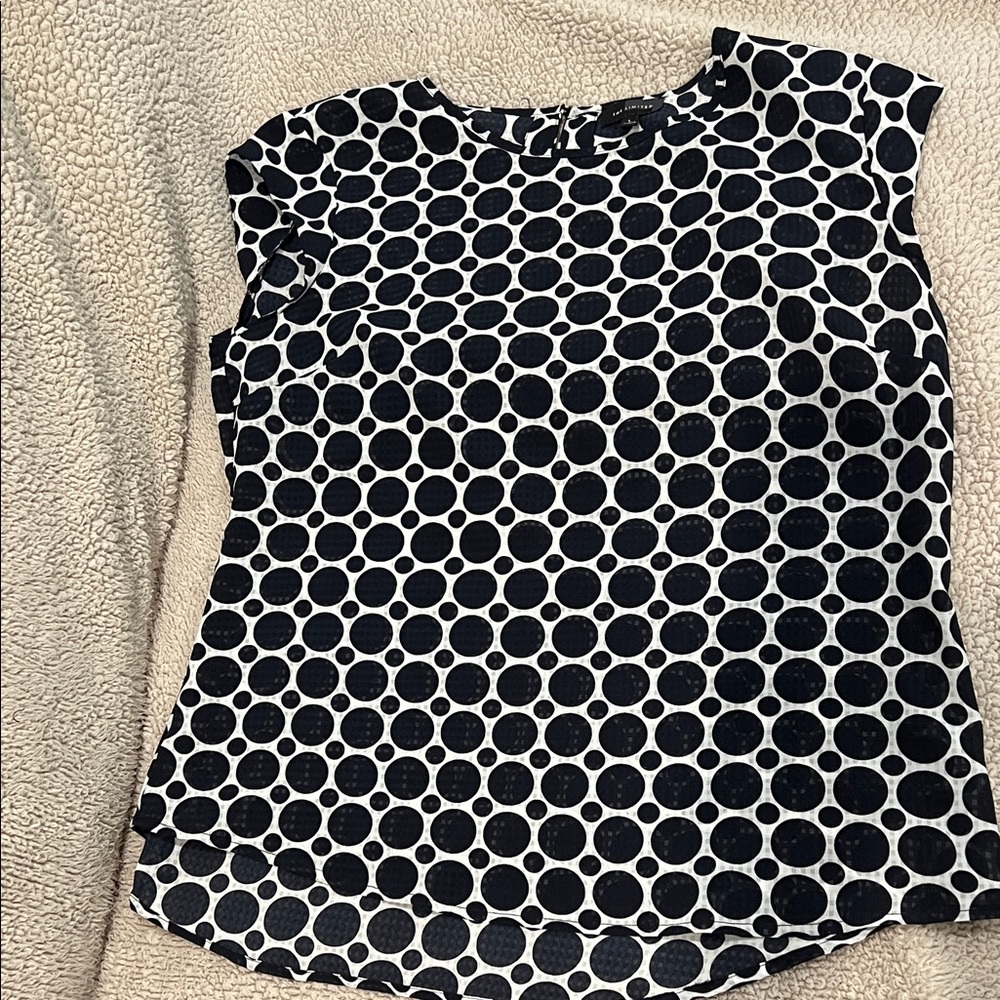 The Limited Black and White Polka Dot Sleeveless Blouse
